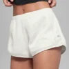 Pantaloncini in pile polare Retreat - Bianco grigio melange