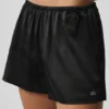 Pantaloncini in seta luminosa - Nero