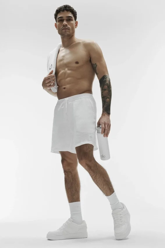 Pantaloncini Linen Days da 7" - Bianco