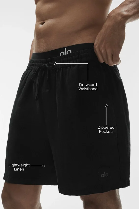 Pantaloncini Linen Days da 7" - Nero