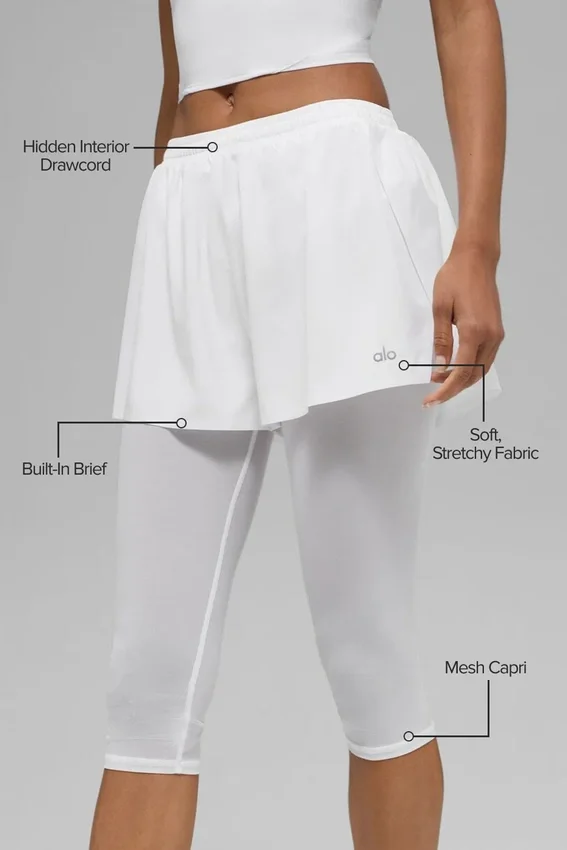 Pantaloncini Mesh Front Runner 2 in 1 - Bianco