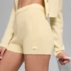 Pantaloncini Noble a coste in misto lana e cashmere - Giallo candela