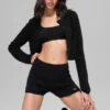 Pantaloncini Noble in lana e cashmere a costine - Nero