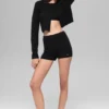 Pantaloncini Noble in lana e cashmere a costine - Nero