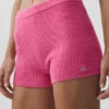 Pantaloncini Noble in misto lana e cashmere a coste - Rosa paradisiaco