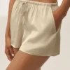 Pantaloncini Radiance in misto seta - Beige sabbia