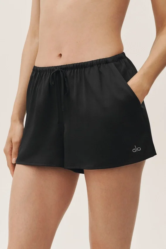 Pantaloncini Radiance in misto seta - Nero