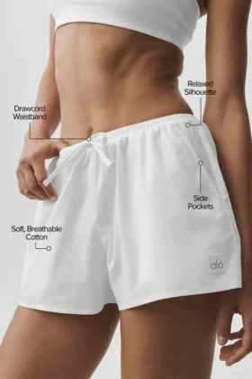Pantaloncini Real Deal in cotone High-Waist – Bianco