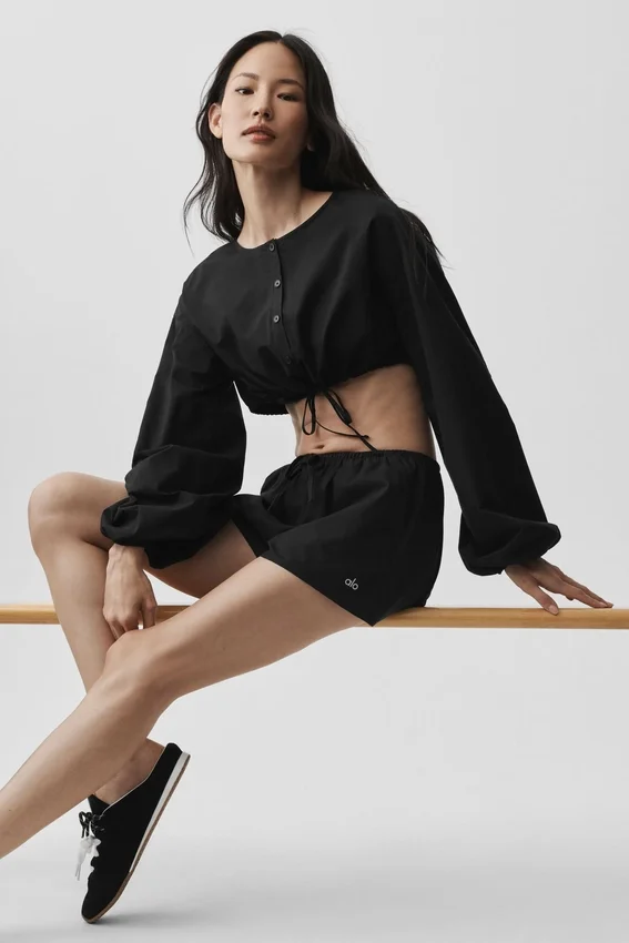 Pantaloncini Real Deal in cotone High-Waist - Nero