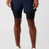 Pantaloncini Revival 2-in-1 da 5" - Blu navy/Nero