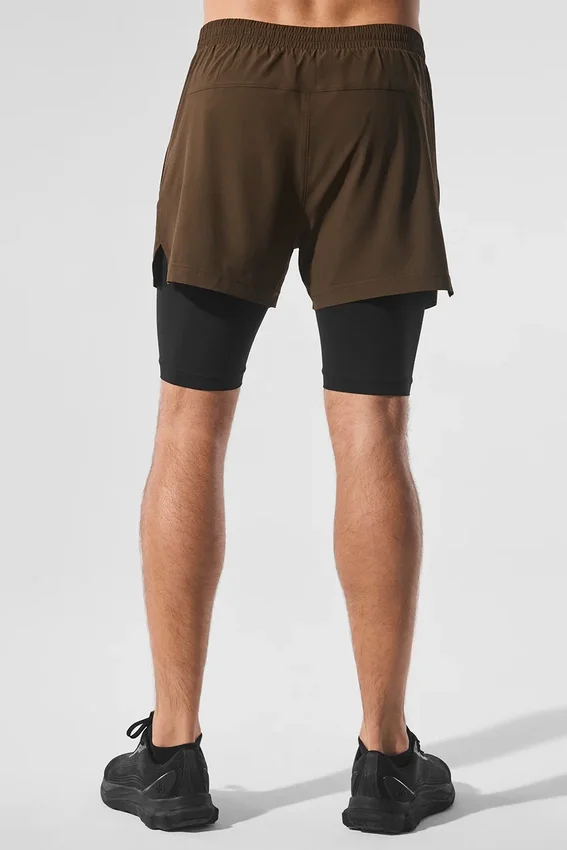 Pantaloncini Revival 2-in-1 da 5" - Espresso/Nero