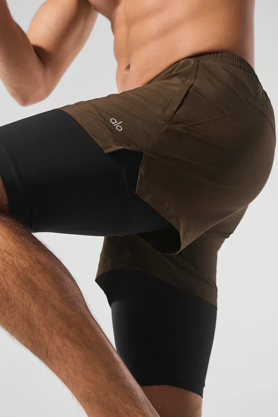 Pantaloncini Revival 2-in-1 da 5" - Espresso/Nero