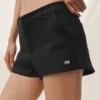 Pantaloncini Riviera a vita bassa in misto lino - Nero