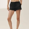 Pantaloncini Riviera a vita bassa in misto lino - Nero