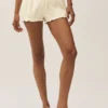 Pantaloncini Riviera Bloomer in misto lino - Beige sabbia