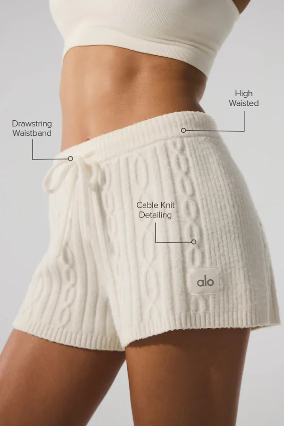Pantaloncini Winter Bliss a maglia intrecciata - Avorio