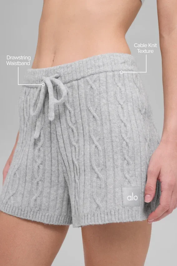 Pantaloncini Winter Bliss a maglia intrecciata - Grigio melange atletico