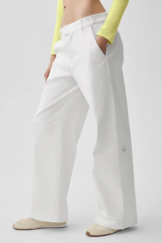 Pantaloni a gamba dritta High Road - Bianco