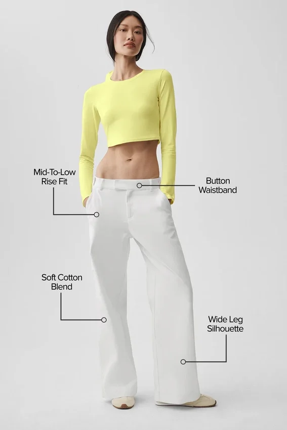 Pantaloni a gamba dritta High Road - Bianco