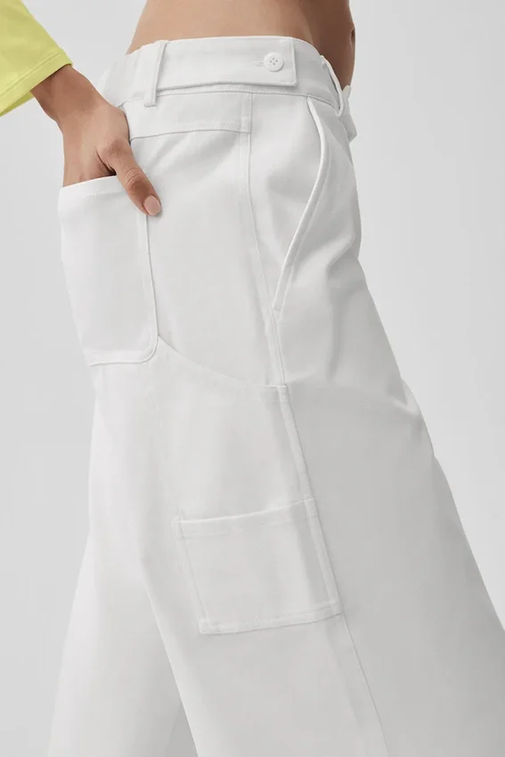 Pantaloni a gamba dritta High Road - Bianco