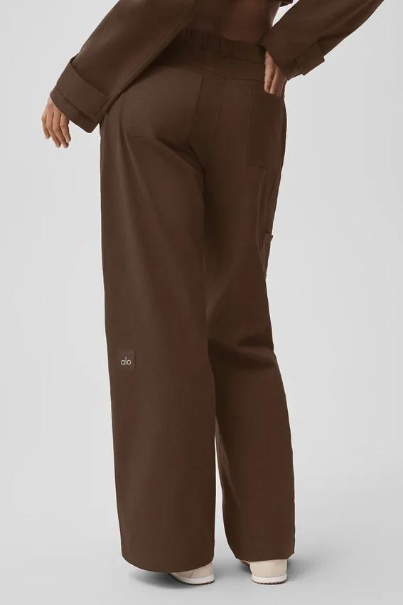 Pantaloni a gamba dritta High Road - Espresso