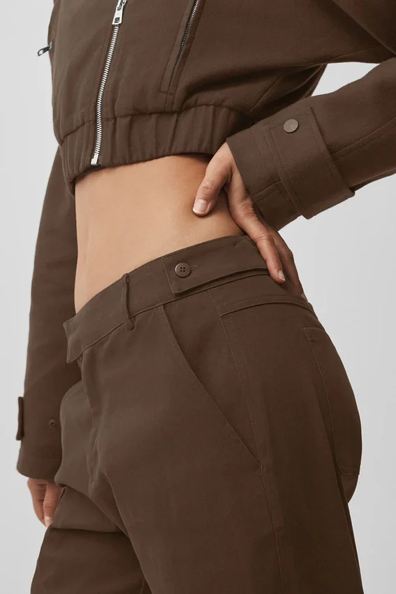 Pantaloni a gamba dritta High Road - Espresso