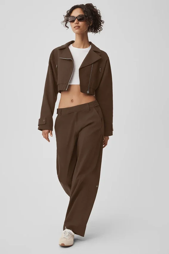 Pantaloni a gamba dritta High Road - Espresso
