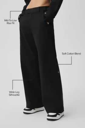Pantaloni a gamba dritta High Road – Nero