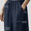 Pantaloni a gamba dritta High-Waist semi-trasparenti Golden Hour - Blu navy