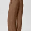 Pantaloni a gamba dritta High-Waist semi-trasparenti Golden Hour - Marrone baciato dal sole