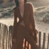 Pantaloni a gamba dritta High-Waist semi-trasparenti Golden Hour - Marrone baciato dal sole