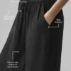 Pantaloni a gamba dritta High-Waist semi-trasparenti “Golden Hour” - Nero