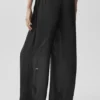 Pantaloni a gamba dritta High-Waist semi-trasparenti “Golden Hour” - Nero