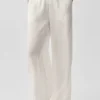 Pantaloni a gamba dritta High-Waist semitrasparenti - Avorio