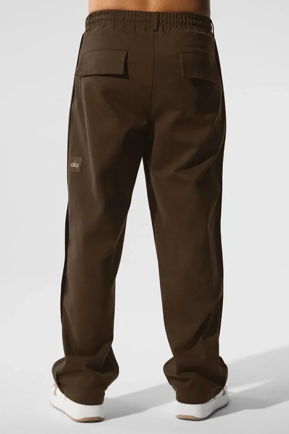 Pantaloni a gamba dritta in pelle scamosciata Edition - Espresso