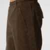 Pantaloni a gamba dritta in pelle scamosciata Edition - Espresso