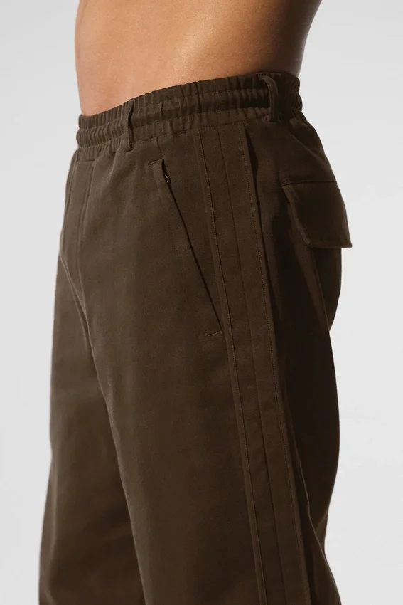 Pantaloni a gamba dritta in pelle scamosciata Edition - Espresso