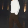 Pantaloni a gamba dritta in pelle scamosciata Edition - Espresso