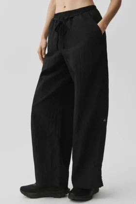 Pantaloni a gamba dritta in tessuto ripstop Electric - Nero