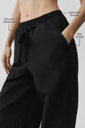 Pantaloni a gamba dritta in tessuto ripstop Electric – Nero