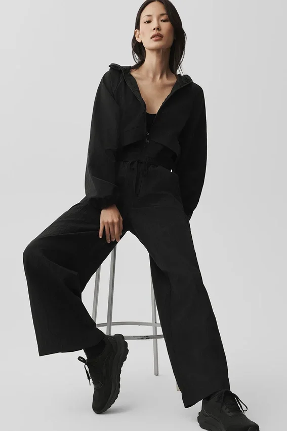 Pantaloni a gamba dritta in tessuto ripstop Electric - Nero