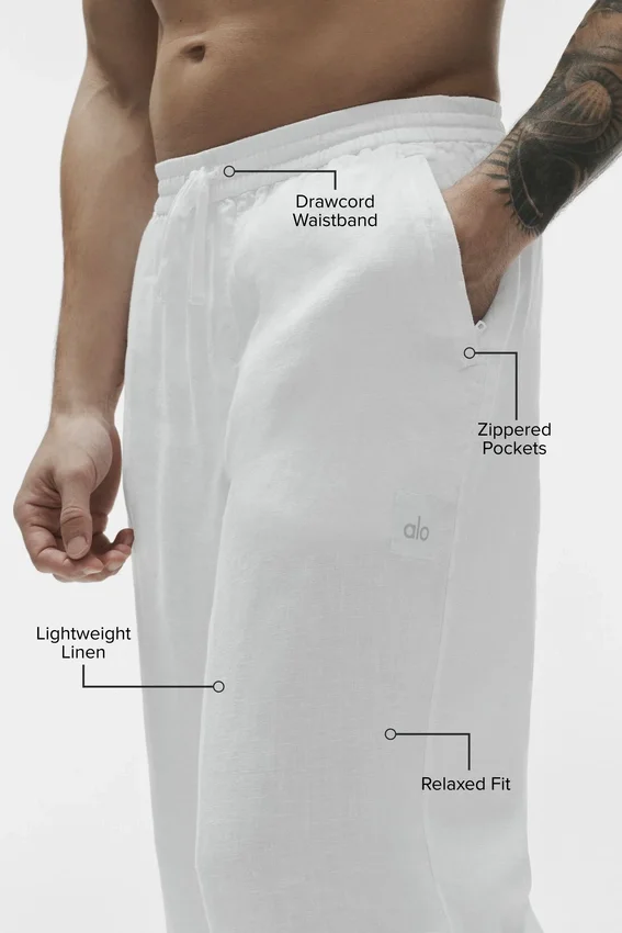 Pantaloni a gamba dritta Linen Days - Bianco