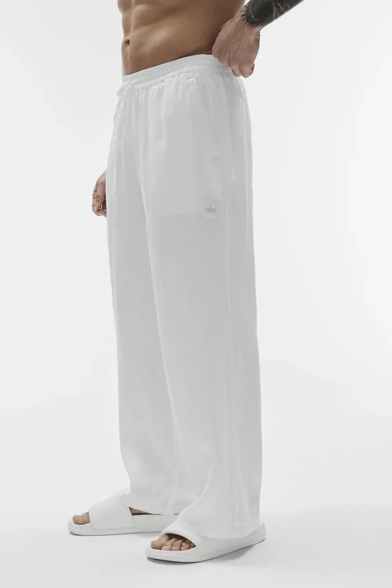 Pantaloni a gamba dritta Linen Days - Bianco