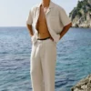 Pantaloni a gamba dritta Linen Days - Colore osso