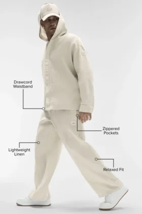 Pantaloni a gamba dritta Linen Days – Colore osso