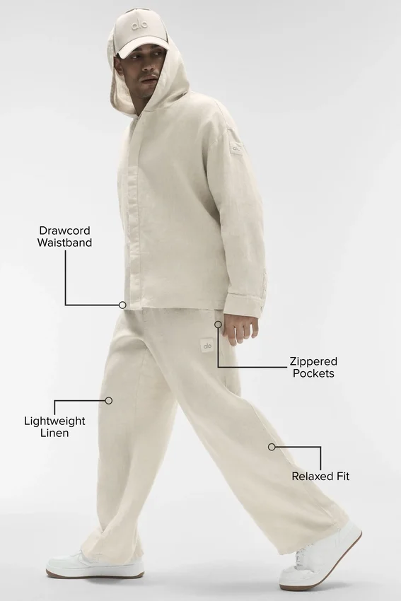 Pantaloni a gamba dritta Linen Days - Colore osso