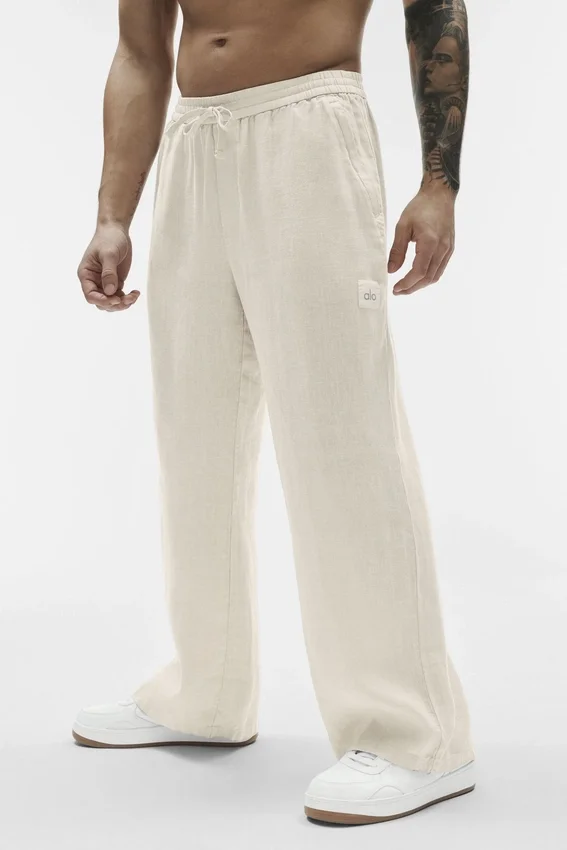 Pantaloni a gamba dritta Linen Days - Colore osso