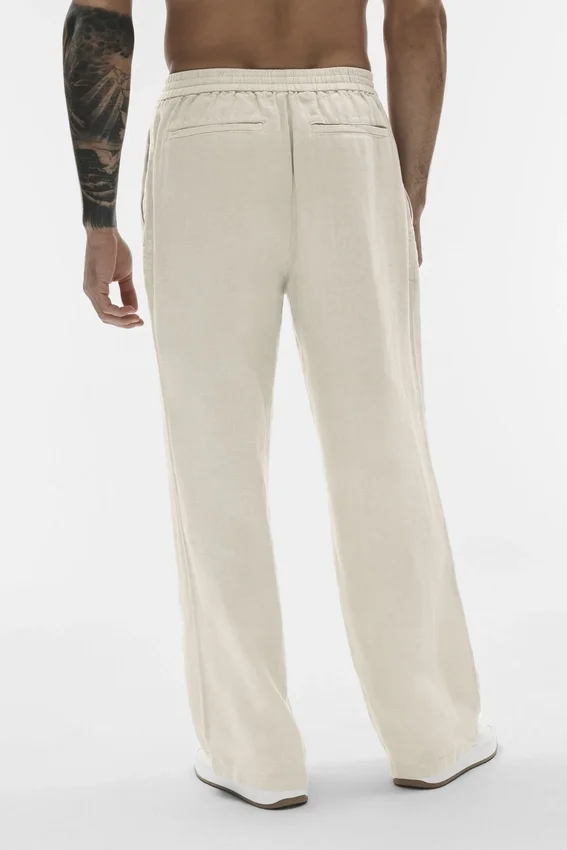 Pantaloni a gamba dritta Linen Days - Colore osso