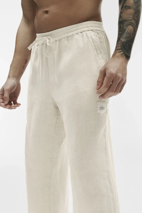 Pantaloni a gamba dritta Linen Days - Colore osso