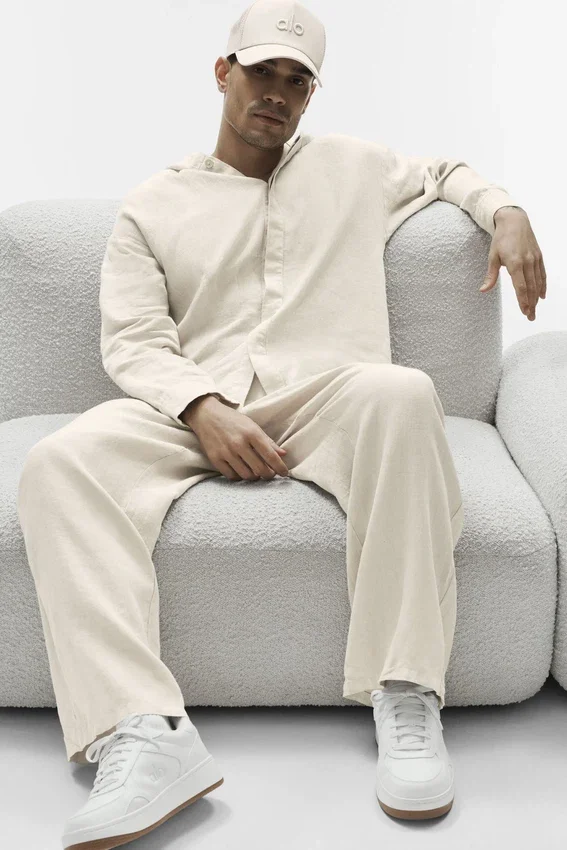 Pantaloni a gamba dritta Linen Days - Colore osso